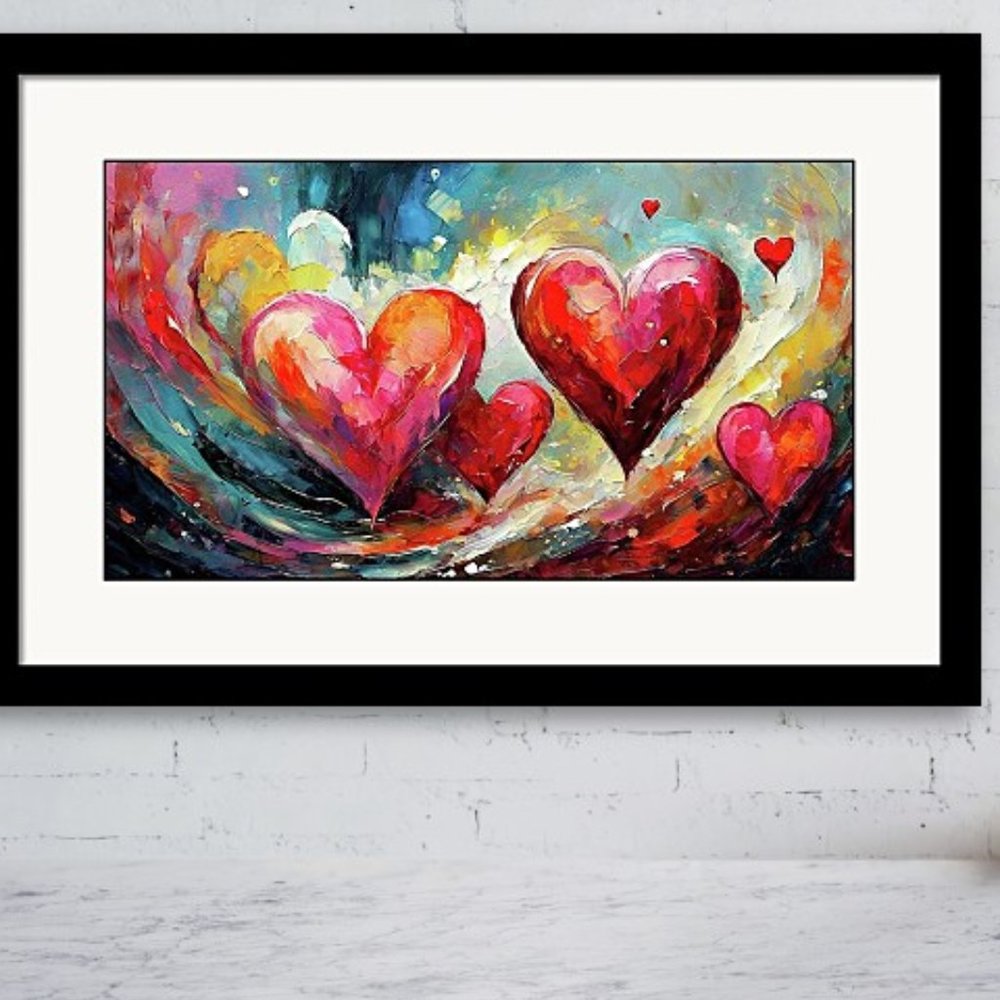 Hearts Art Print Hearts Wall Art